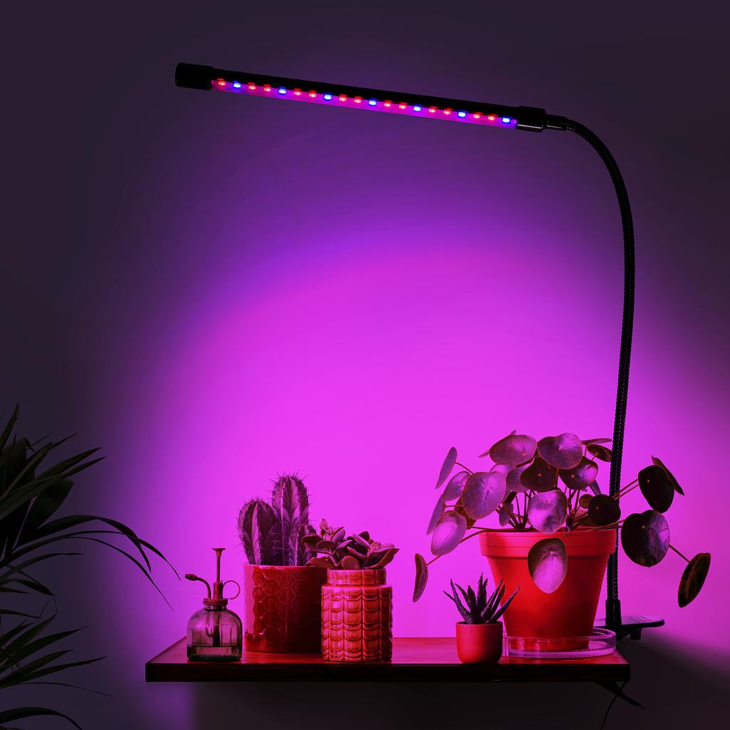 Led Plant Growth Lamp 20 Diodes Timer 9W Home Plant Cultivation With Mains Adapter
