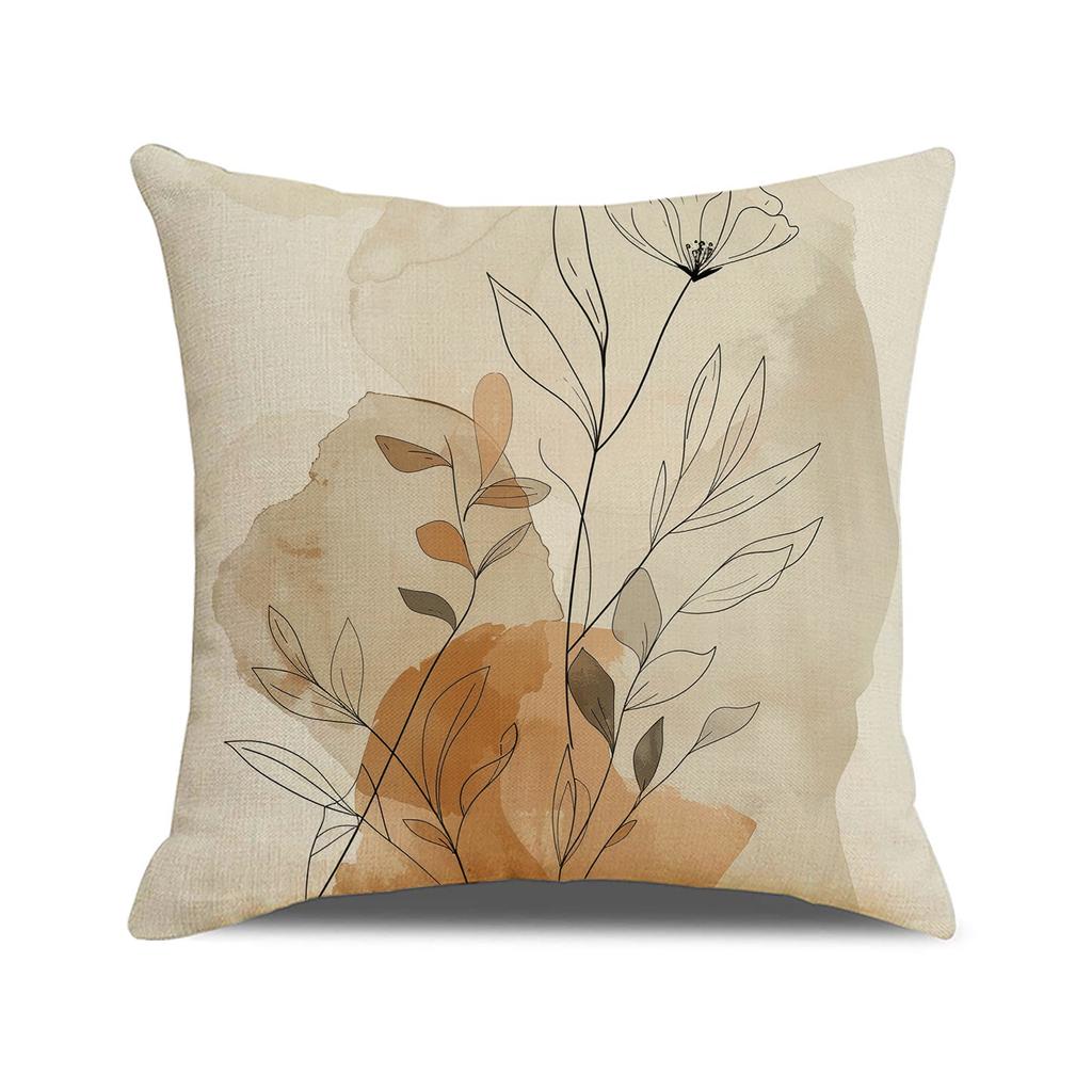Spring and Summer Versatile Floral Print Pillow Nordic Home Decoration Sofa Cushion Linen Breathable Comfortable Seat Cushion