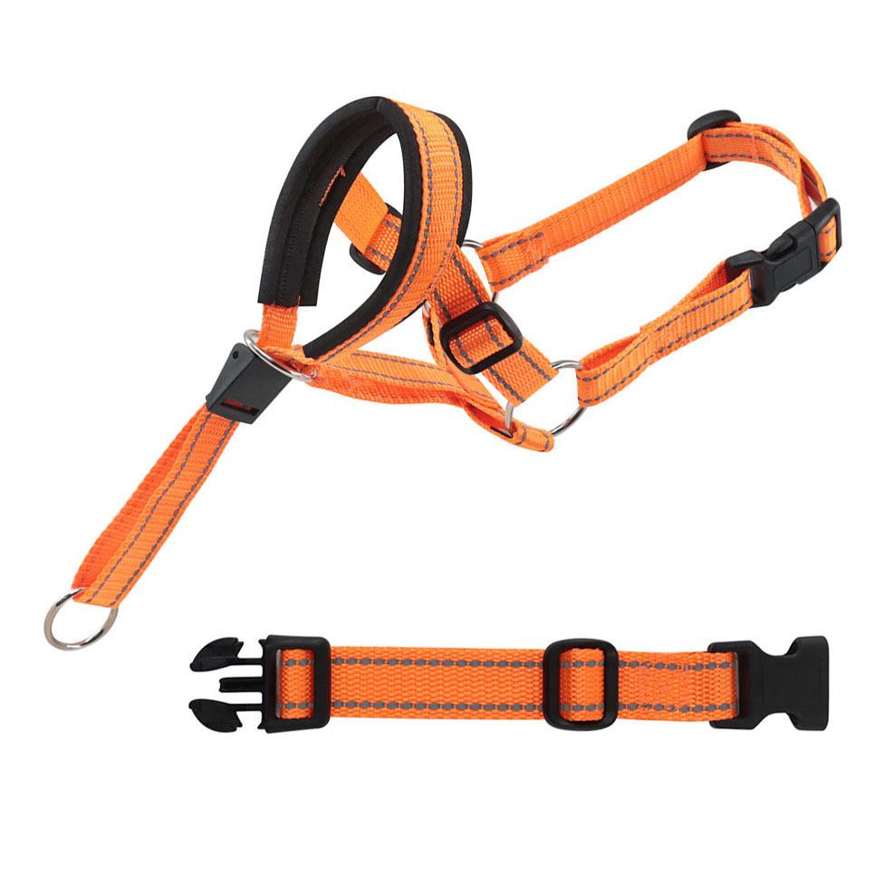 

Dog Mouth Cover Traction Anti-bite Barking Anti-indiscriminate Eating Pet Mask Small Medium-sized Pet Labrador Dog Traction Rope XL помаранчевий