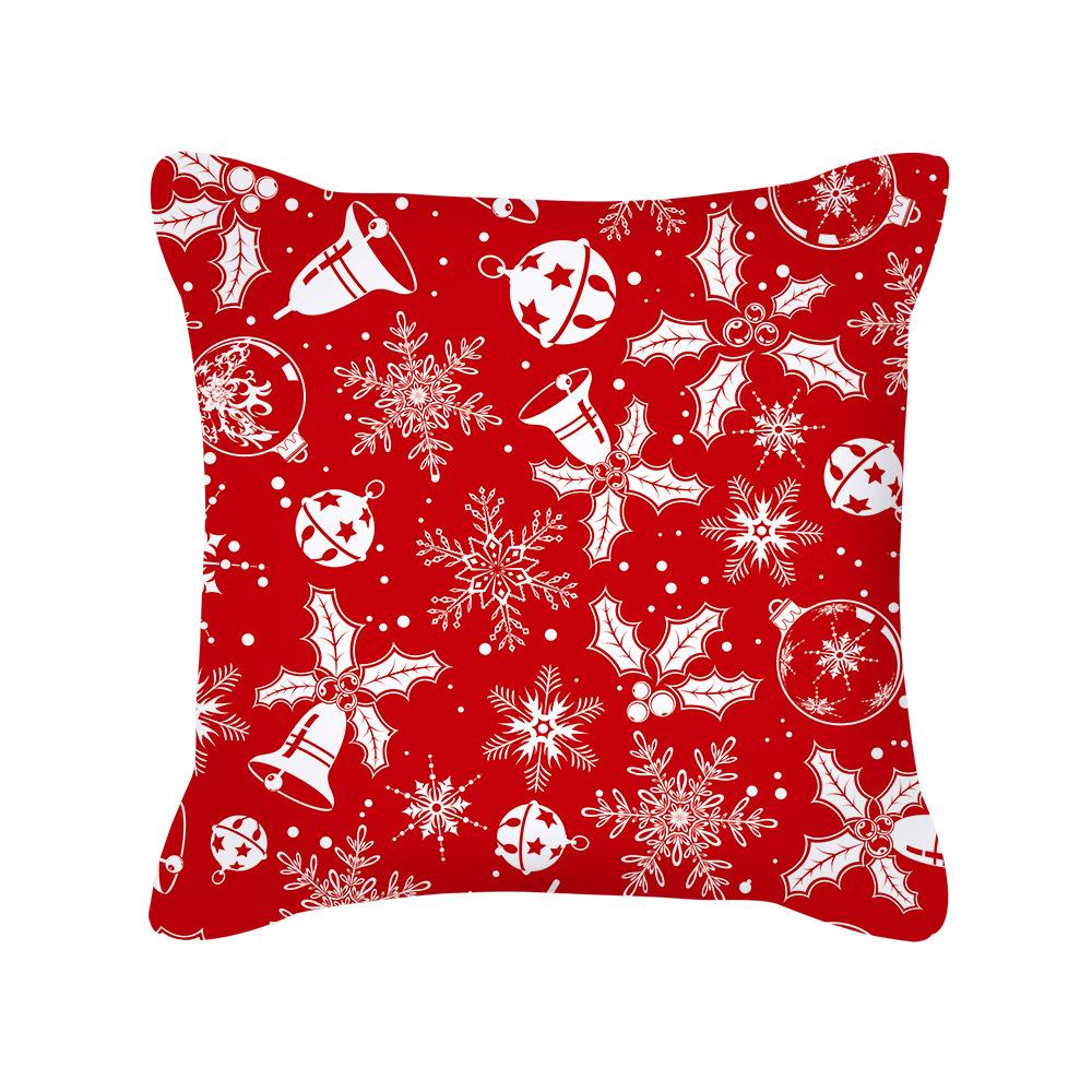 Christmas New Peach Skin Pillow Case Pillow Sofa Pillow Case Red Series Pillow