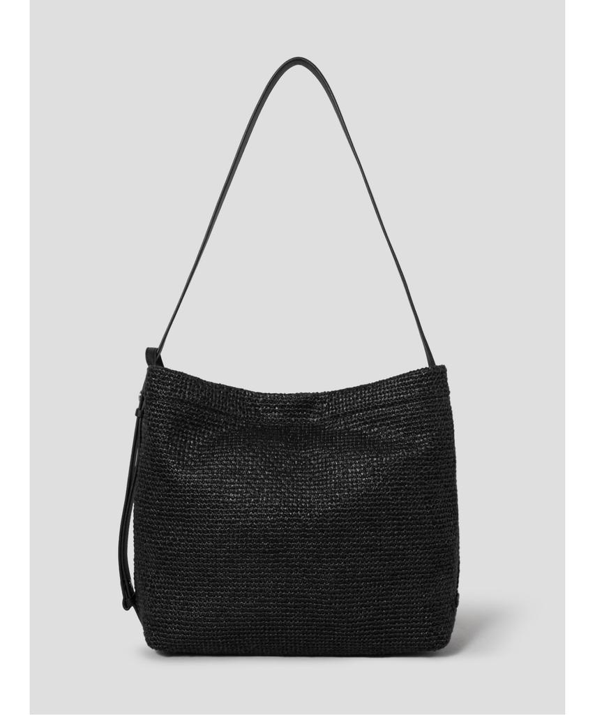 Beanpole Accessory Raffia Shoulder Bag Black