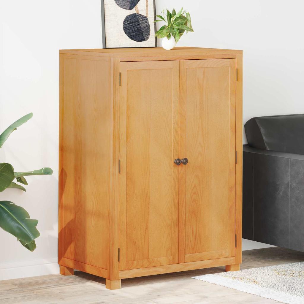 Wardrobe with Storage and Doors Brown Wood Based Material