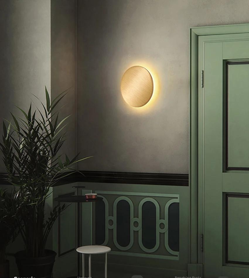 Внутрішня світлодіодна настінна лампа, сріблястий та золотистий алюміній, Декорація вітальні, Домашнє освітлення, Світло для сходів у стилі лофт, 12 Вт, AC85-265 В