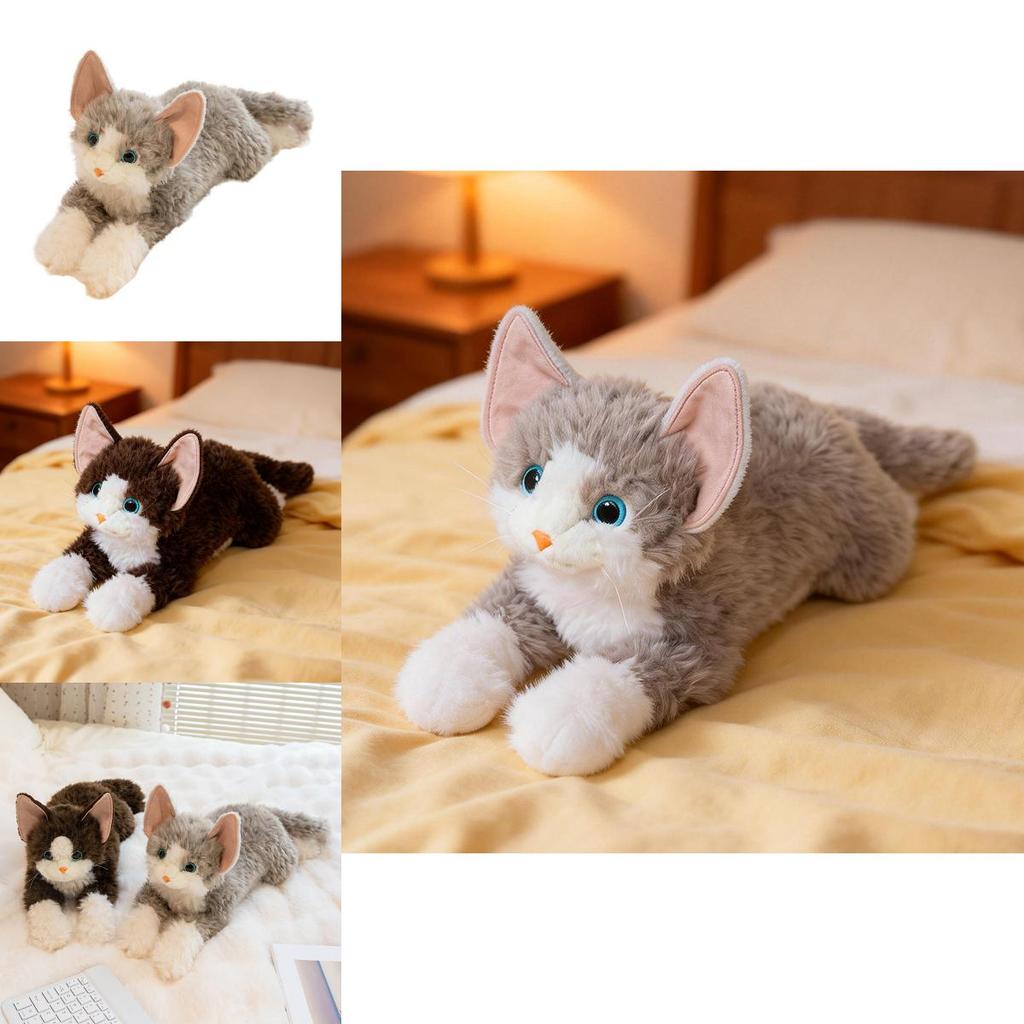 Plush Cat Figurine With Soft Short Plush For Home Decor And Gift Ideas