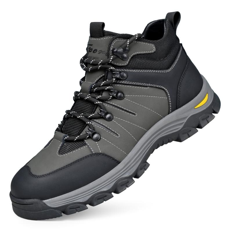 Große Echte Leder High Top Freizeitschuhe Herren Outdoor Reise Wandern Bergsteigen Schuhe Rutschfest Abriebfest Sneaker