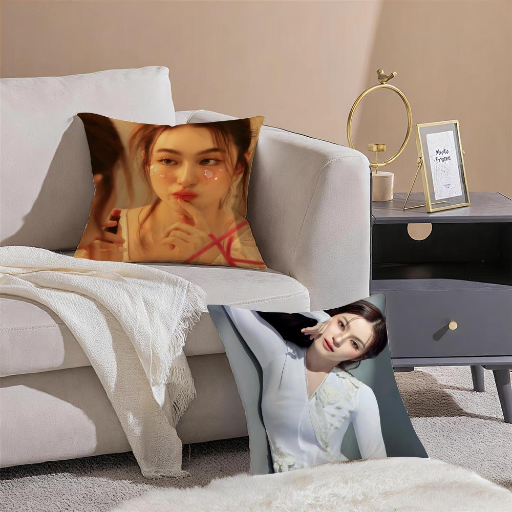 Beautiful Actress CChanikarn Tangkabodee Cushion Cover Throw Pillow Cover Hidden Button Durable Polyester Chair Cushion