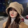 Women's Autumn/Winter Plush Fisherman Beret - Trendy Thick Warm Japanese-Style Octagonal Hat