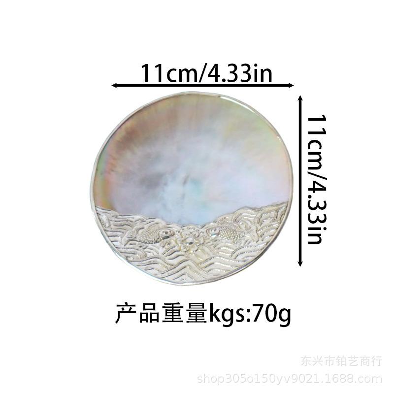 Pearl shell storage Home living room Creative Phnom Penh plate Light luxury hemming tray Shell plate