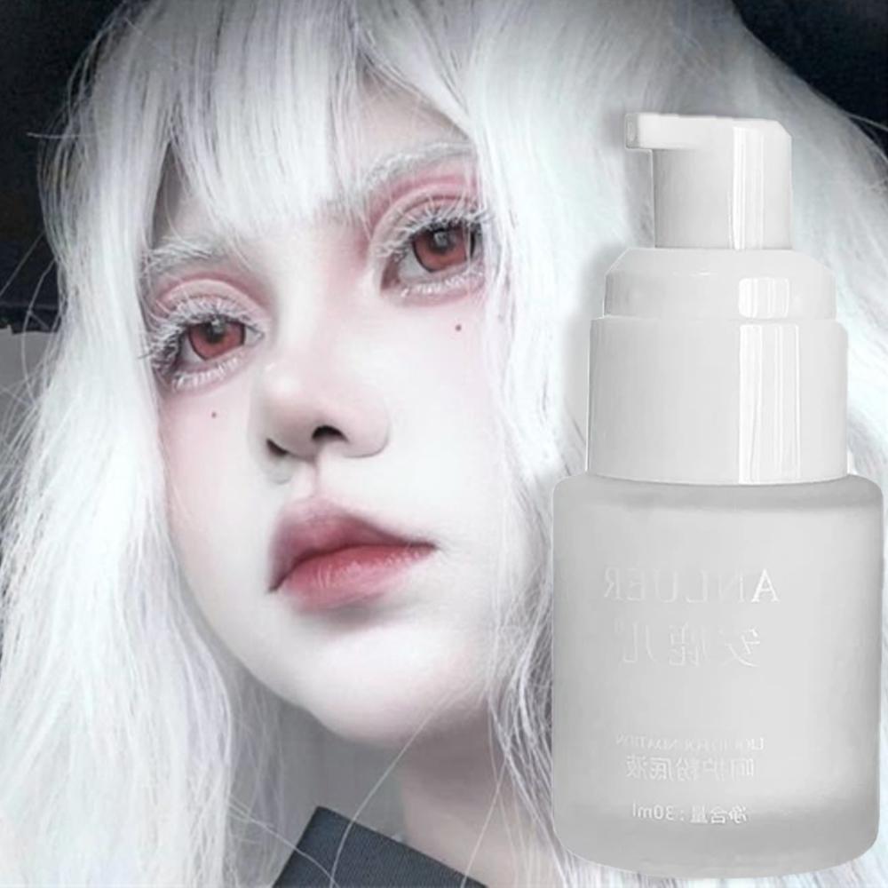 Witte Matte Gezichtsmake-up Volledige Dekking Langhoudend Waterdicht Vloeibare Foundation Cosplay Podium Gezichtsschildering Vlekkeloze Make-up gray