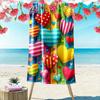 Colorful Hearts On Rainbow Striped Background Beach Towel Quick-drying for Travel Outdoor Sports Jogging Beach and Swimming