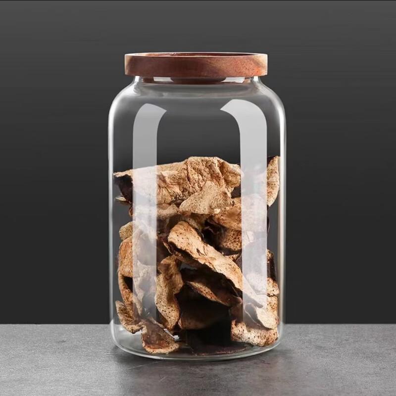 Shangqi Wooden Lid High Borosilicate Glass Storage Jar