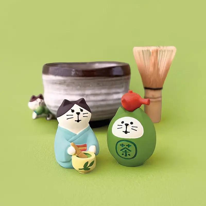 Japanese Tea Garden Leisure Scene Decoration ZAKKA Fashion Play Gift sushi Cat Toy DIY Resin Cute grain Craft Small Decoration
