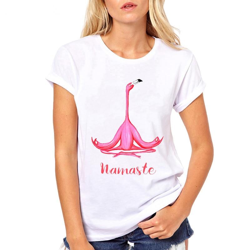 

Летние женские рубашки ST Фламинго Tumblr мультфильм Harajuku верхняя женская одежда футболка Femme