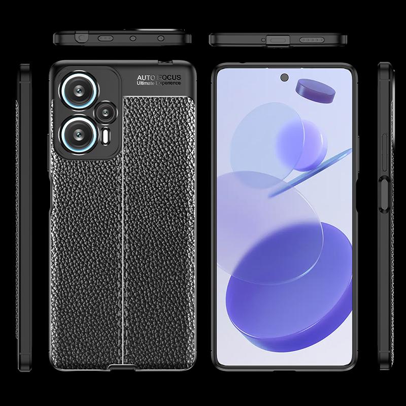 Pro Xiaomi Redmi Note 12 Turbo/Poco F5 5G Flexibilní TPU Kryt na telefon Textura liči Ochranné pouzdro na telefon