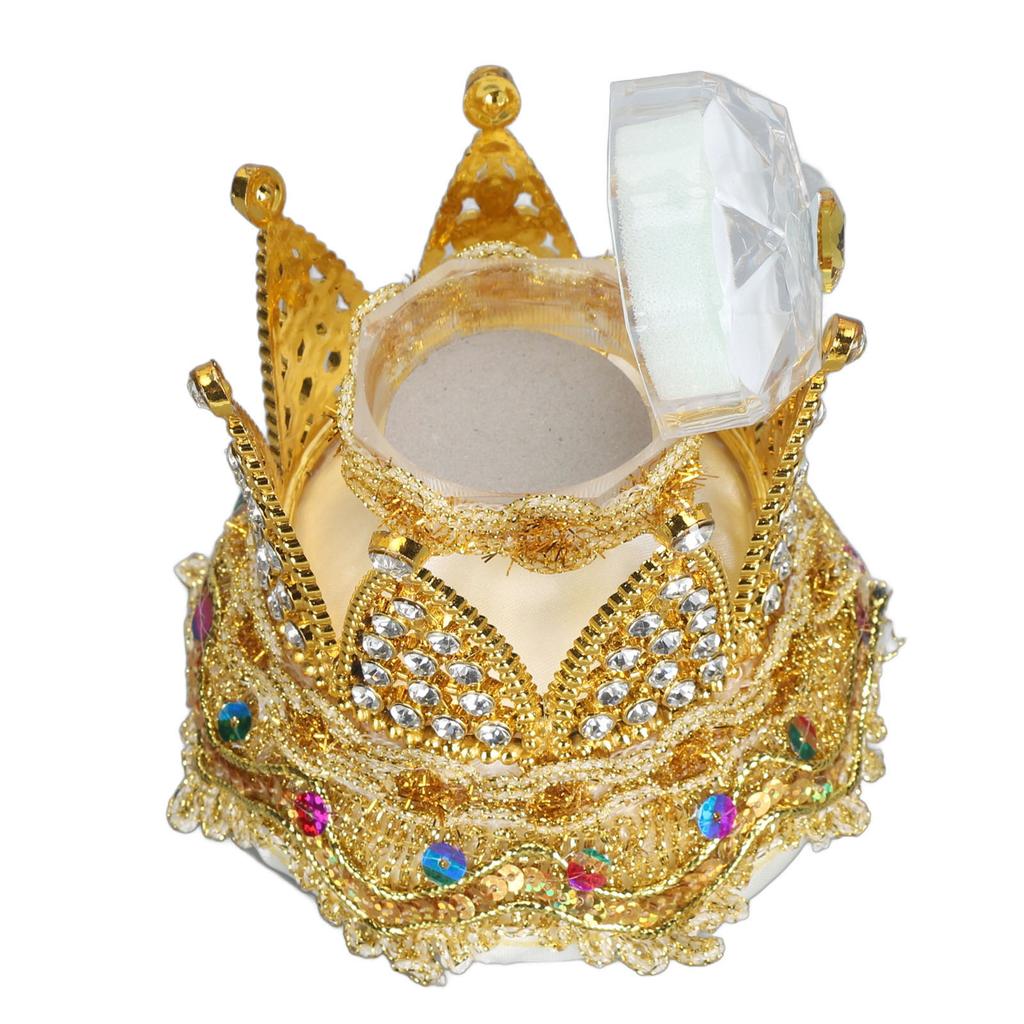 Crown Ring Box Luxurious Romantic Engagement Ring Box Portable Compact Wedding Ring Case Multipurpose Jewellry Display