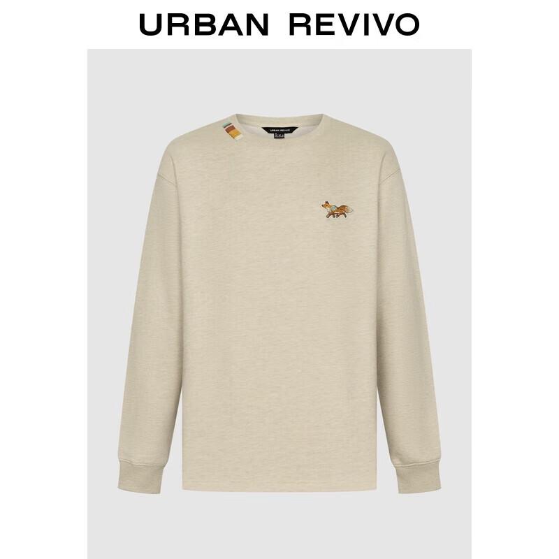 UR Men s Animal Embroidery Crew Neck Long Sleeve T-Shirt S