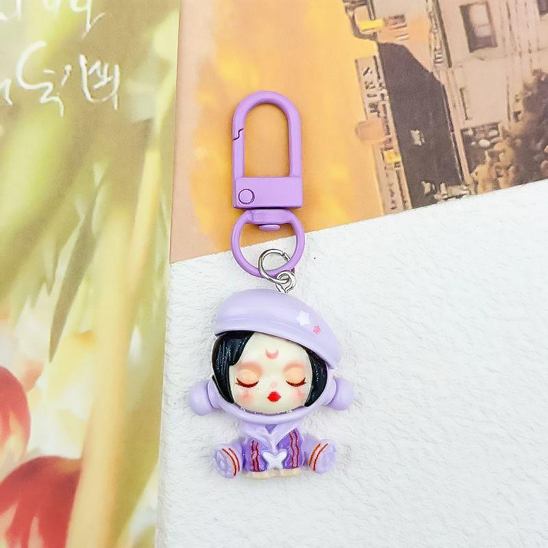 Moe Cartoon Girl Resin Keychain - Cute Bag Pendant & Small Gift