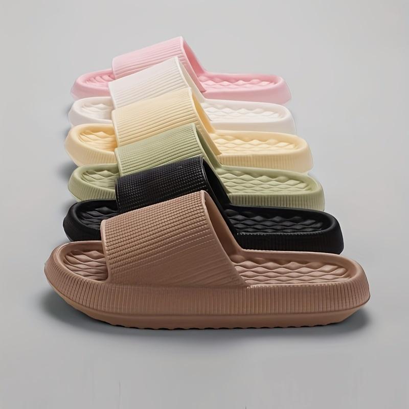 Women'S Summer Casual Home Slippers Soft Sole Solid Color Slippers Comfortable Open-Toe Bathroom Shoes