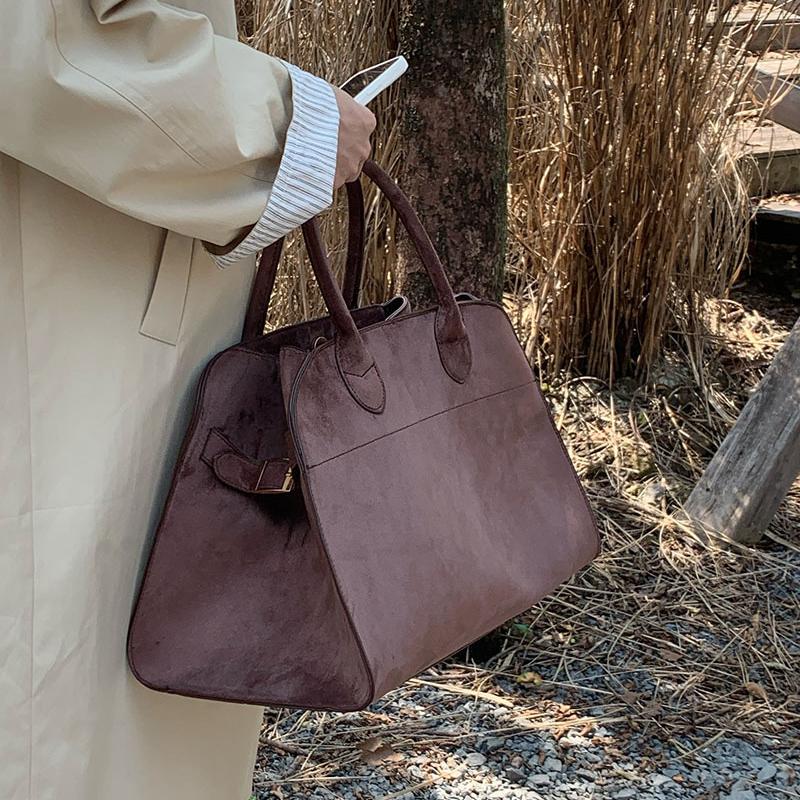 Geantă Tote din Piele Suede de Înaltă Calitate Designer de Lux Boston Geantă de Mână Mare Iarnă Vintage Genți de Umăr pentru Femei