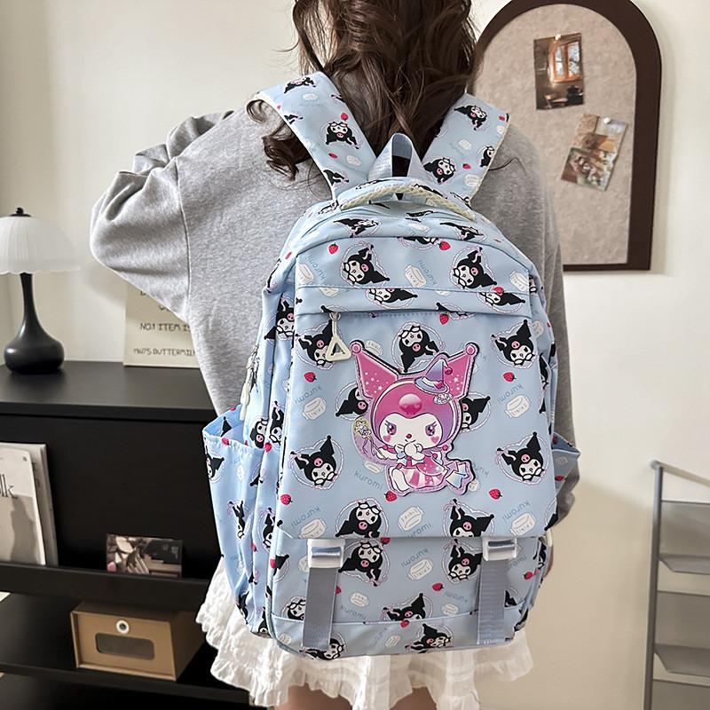 Stylish Nylon Backpack For Girls Large Capacity Cute Cartoon School Bag For Students