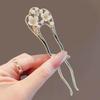 Elegant Flower Hairpin, New Chinese Modern Minimalist Plate Hairpin, 2025 New High-end U-shaped Hairpin.