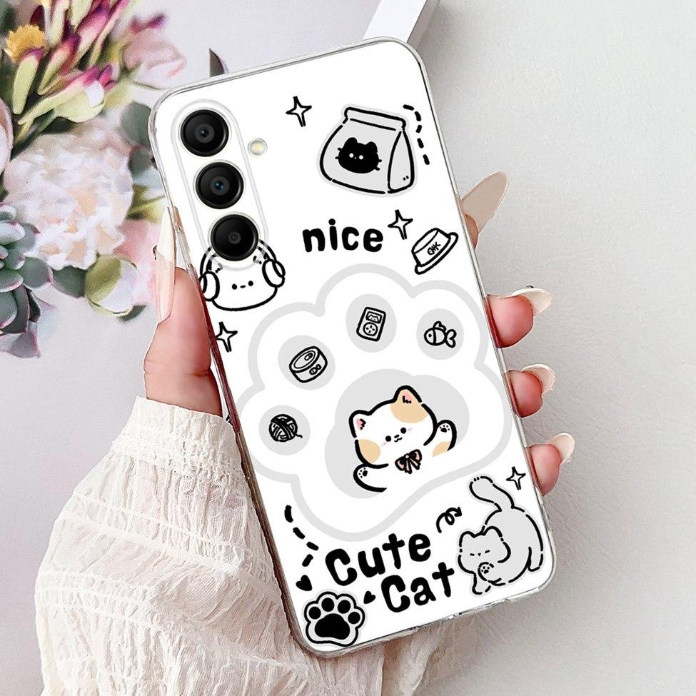 For Samsung A15 Case SM-A155F Clear Luxury Cute Fashion Flowers Funny Painted Back Cover For Samsung Galaxy A15 Phone Case Funda