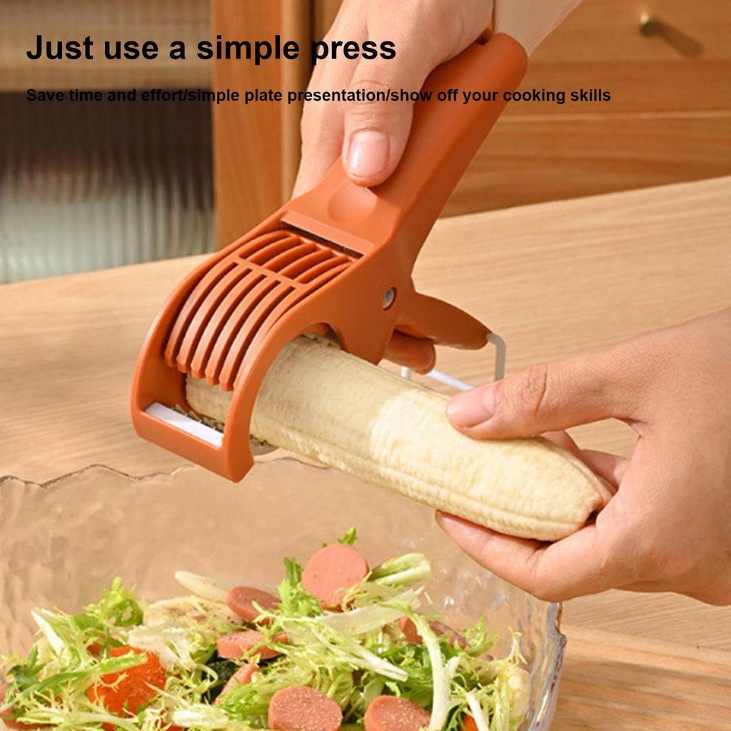 Banana Cutter Slicer Portable Manual Fruit Slicer Creative Vegetable Slicer Kitchen Gadgets Chopping Tool Press Slicer
