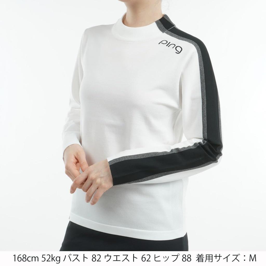 Ping Apparel Long Sleeve High Neck Sweater Golf L Women's (Side Stripe) / / 622-4275902 030_White
