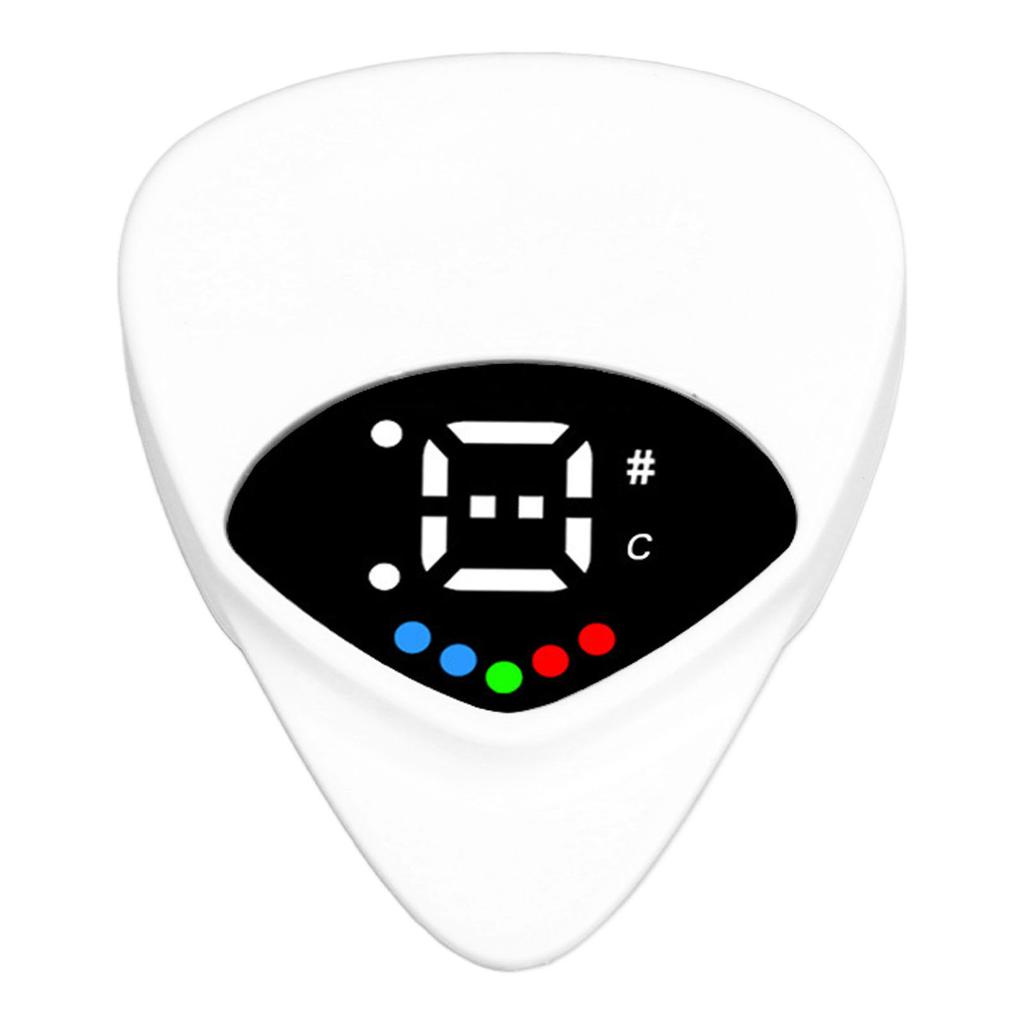 Guitar Two in One Pick Tuner High Sensitivity LED Light Battery Powered 12 Tone Electronic Tuner for Electric Guitar