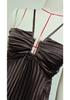 Europäisches/Amerikanisches Trägerloses Plissee-Neckholder-Kleid - Damen Sommer Einfarbig Ärmellos Strand Resort Kleidung