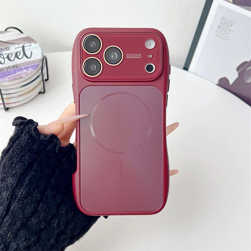 Applicable to Apple iPhone17PRO solid color small waist AG matte magnetic suction lens all-inclusive 17 mobile phone case explosion