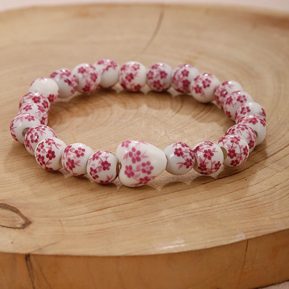 Bracciale in Ceramica Porcellana Bianca e Blu con Motivo Floreale - Elegante Accessorio d'Amore Unisex