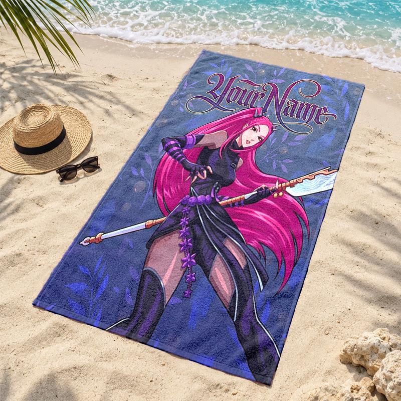 Kpop Demon Hunters Custom Name Beach Towels Also Serve As Bath Towels Summer Essential a Musthave for the Outdoors the Beach and the Pool