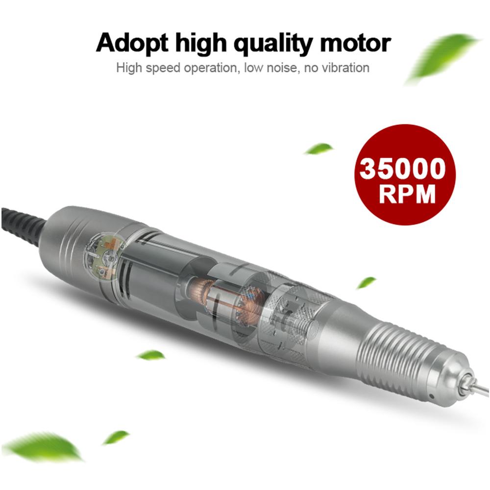 Vysoce výkonná 75W vrtačka na nehty 35000 ot./min Manikúra Frézka Pedikúra Elektrický pilník na nehty Profesionální nástroj na zdobení nehtů