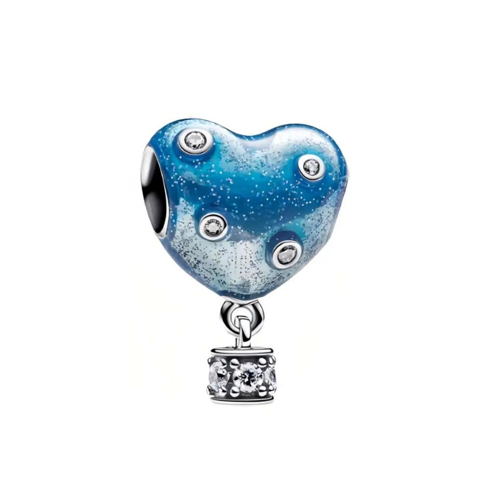 Copper Valentine'S Day Rose Hearts Charm Bead Fit Original Bracelet For Women Diy Fashion Jewelry Making