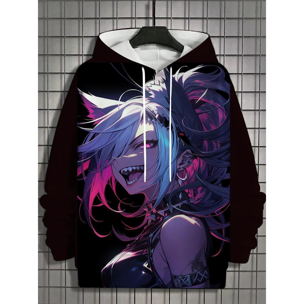 Men's Hoodie 3d Print Nymphet Tops  Cartoon Girl Graphics Long Sleeve Hoodie Autumn Fashion Men's Top Oversized Streetwear Tees