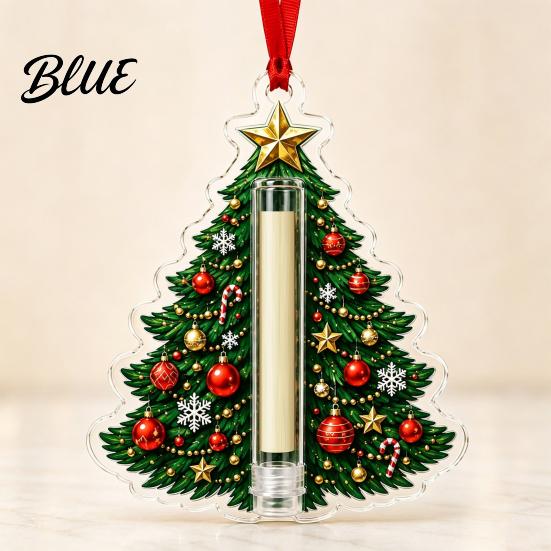Reusable Cash Present Container Christmas Gift Ornament, Acrylic Money Holder, Funny Xmas Creative Ornament Tree/Bow/Santa/Bell Shaped Hanging