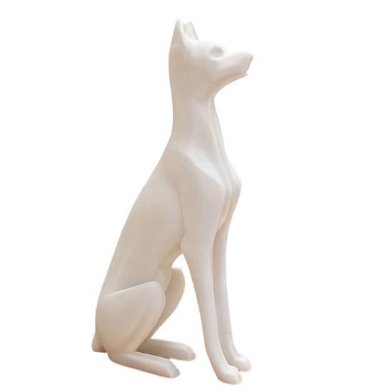 3D Printed Sitting Dog Figurine Modern Minimalist Dog Statue Animal Sculpture белый
