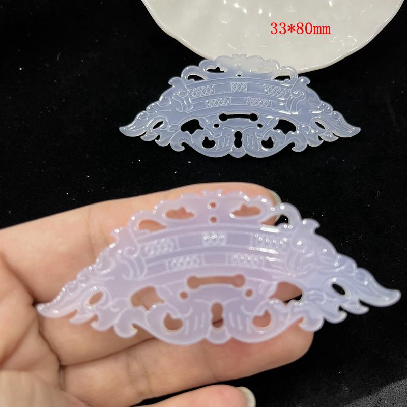 Qin Han Style Phoenix Pattern Imitation Jade Pendant - High Quality Hollow Plastic Material for DIY Headdress