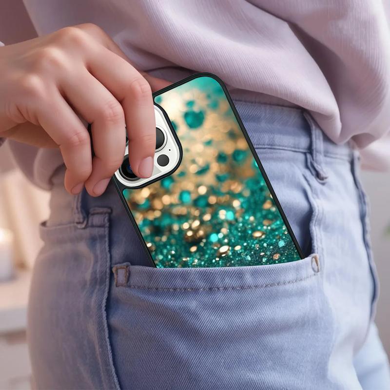 Stars Golden Sparkle Phone Case For iPhone 17 Air 15 16e 14 13 Pro Max Coque 12 11 Pro Max PLUS Cover