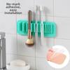 New Soft Silicone Brush Drying Rack Solid Color Suction Cup Cosmetic Tools Wall Mounted Makeup Brush Holder for Beauty Station