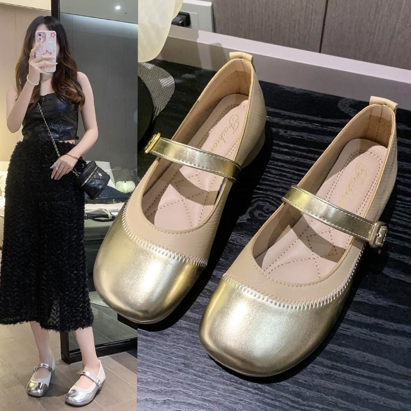 

Mary Jane women s shoes spring and autumn new ballet shoes light mouth single shoes retro grandma shoes 35 хаки
