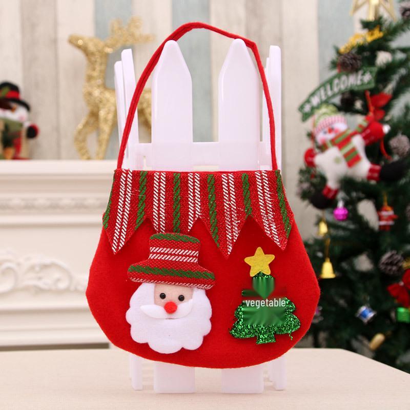 Christmas Eve Children's Apple Drawstring Gift Tote