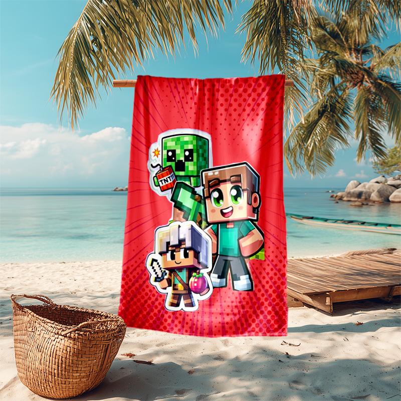 Classic Entertainment Sandbox Xbox Games Minecraft  soft beach towel outdoor camping vacation swinging beach scarf decorative blanket B7