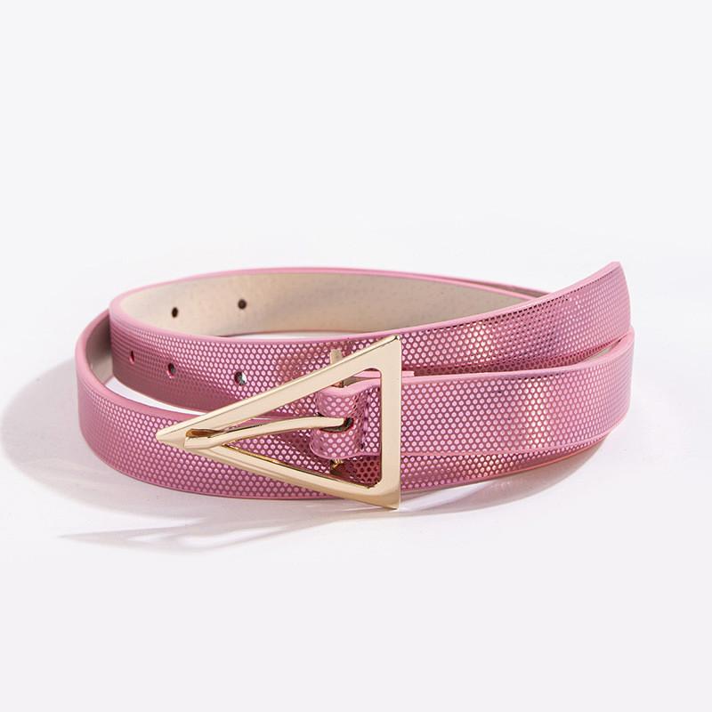 Y2k Ladies Triangular Buckle Laser Laser Dot Belt With Magnetic Closure For Trendy Looks