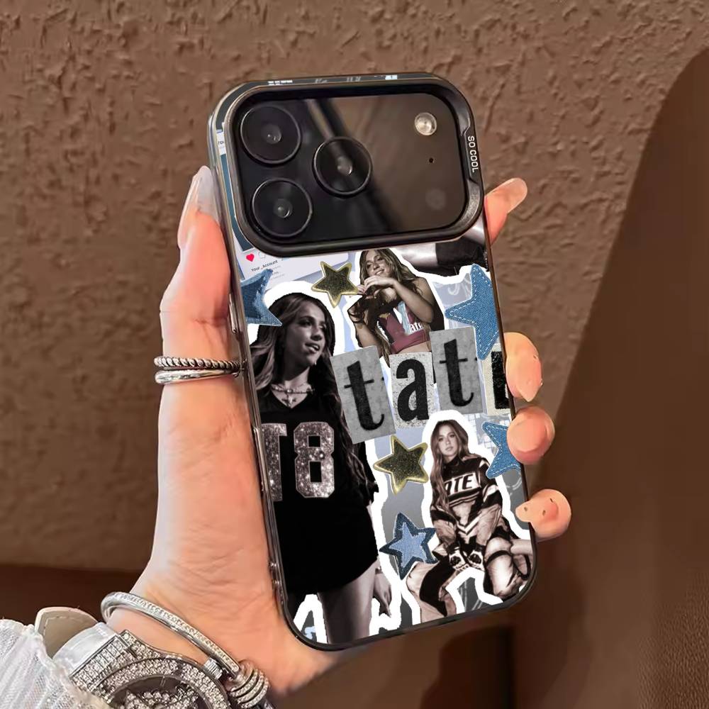 Popular Singer T-Tate McRae  Phone Case For iPhone 17,16,15,14,13,12,11,Pro Max,Plus Candy Silver Cover