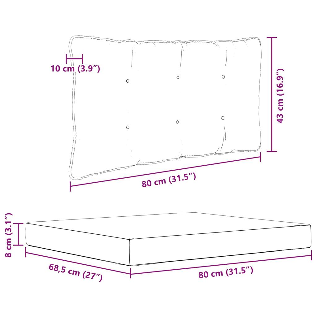 Outdoor Sofa Cushions 2 Pcs Burgundy Polyester