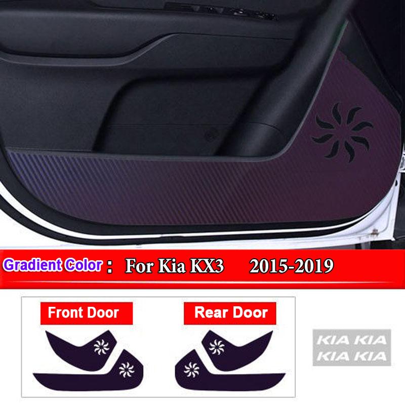 For Kia Sportage K2 K3 K4 KX3 K5 KX5 KX7 Car Inner Door Anti Kick Pad Carbon Fiber Patterned Pad Stickers Protective Accessories