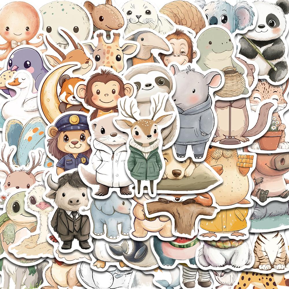 50PCS Comfortable Animal Symbols Stickers Notebooks Luggage Cartoon Personalized Laptop Gift Case DIY Phone Waterproof Sticker