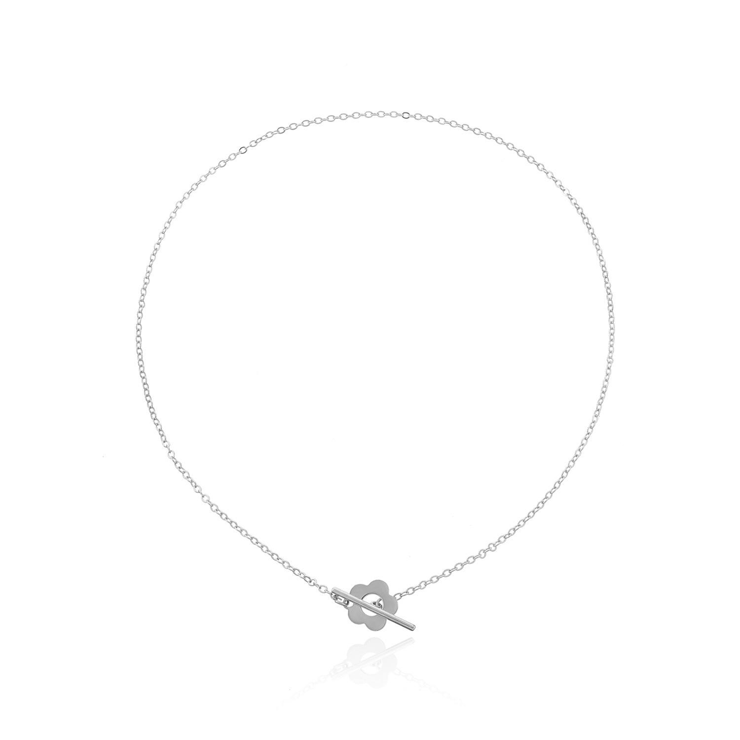 Европа, Америка, модный и простой дизайн, цветочный диск, ожерелье с OT-застежкой, персонализированная цепочка на ключицы